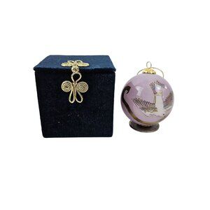 Pier 1 One Imports Ornament Traditional Doves Glass Vintage Christmas Boxed